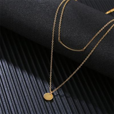 China Wholesale Fashion Trendy Jewelry Stainless Steel Custom Necklace For Women Sweater Necklace Waterproof Gold Korea Pendant Necklace for sale