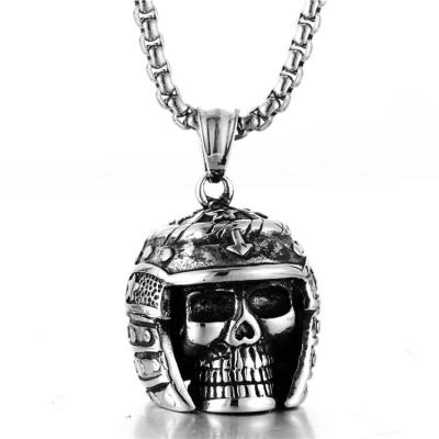 China High Quality New Fashion Hiphop Jewelry For Amazon 316L Stainless Steel Horrible Skull Hip Hop Punk Pendant Necklace For Men Couples for sale