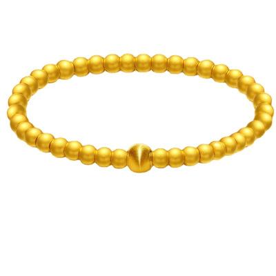 China New 24k Gold 999 Beads Cat Eye Beads Antique Gold Transfer Bead Bracelet Small Gold TRENDY Female Round Beads for sale