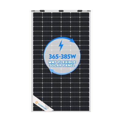 China Sunport Power MWT 365W-385W Which Is Flexible Monocrystalline Solar Panels Half Cut PV Module For Agricultural Green 126 (21x6) for sale