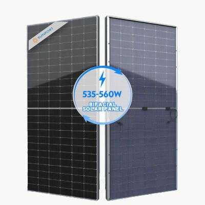 China Sunport power solid state drive AH7G/10BB PV module 550W 545W 540W double glass solar panel for home 144(24x6)/10BB single/Half-cell for sale