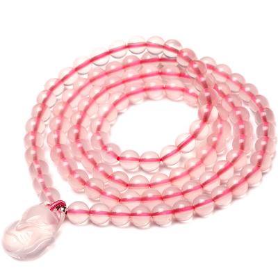 China TRENDY 3 Overlay Shapes Wholesale Natural Healing Gemstone Bead Rose Quartz Crystal Fox Bracelet For Jewelry Gifts for sale