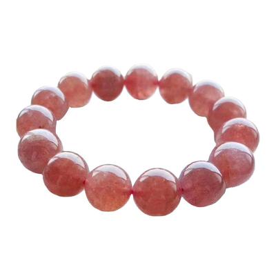 China Wholesale FASHIONABLE Natural 8mm/10mm Gemstone Healing Beads Stretch Crystal Red Strawberries Bracelet For Jewelry Gifts for sale