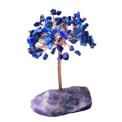 China Wholesale Natural Crystal Chips Trees For Fengshui Home Decoration Gemstone Trees Amethtst Holder Healing Gift From Europe for sale