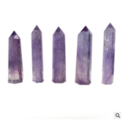 China Wholesale Natural Healing Tower Crystal Craft Amethyst Wand Gemstone Point From Europe For Fengshui Decoration Gift for sale