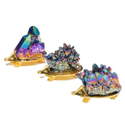 China China Wholesale Natrual Healing Gemstone Carving Crystal Cluster Mini Hedgehog For Raw Gift Home Decoration for sale