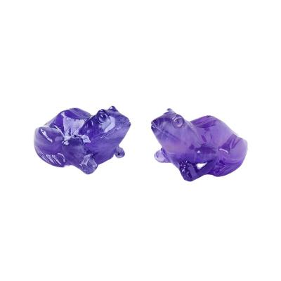 China Europe l Wholesale Natural Gemstone Healing Carving Crystal Purple Fluorite Frog Energy Stone For Gift Home Decorations for sale