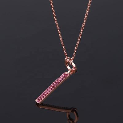 China Trendy Simple Custom Crystal Rhinestone Zircon Necklace Number 1 Fashion Long Chain Necklace for sale