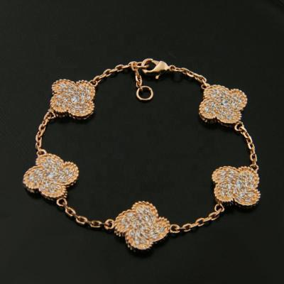 China China Factory TRENDY OEM Customized Wind Wheel Four Petals Flower Charm Bracelet for sale