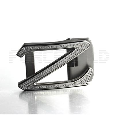 China Steel Silver Diamonds Letter Z Design Mens Square Stainless Steel Belt Buckle for sale