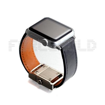 China Hot Selling Stainless Steel Watch Band Aluminum Genuine Leather Strap For Apple Watch 38mm For Apple Watch Band Adapter Connector for sale