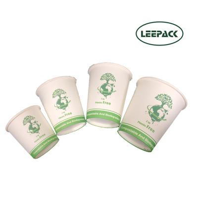 China LEEPACK Biodegradable Biodegradable Plastic Free Single Wall Paper Cups For Cold Soft Drinks Aqueous Liner Paper Cup for sale