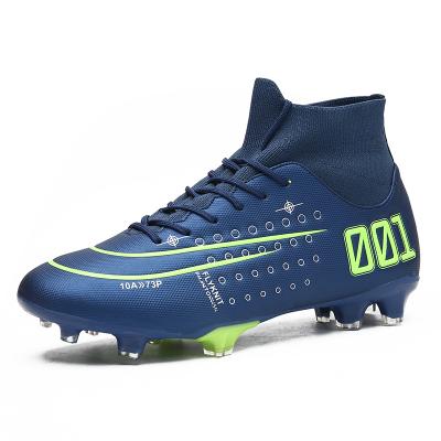 China Custom EVA Spikes Shoe Long Fly Knit Soccer Shoes Football Boots Add Your Logo 35-45 Cricket Turf for sale