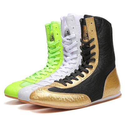 China EVA Teenager New Professional Boxing Shoes Higt Ankle Men Wrestling Shoes Boots Breathable Boxing Sneakers for sale