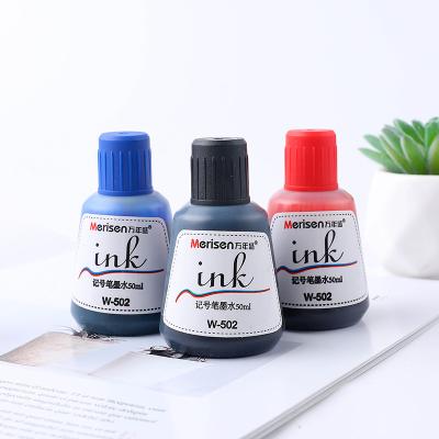 China 3Colors 50ml Marker Pen Ink Bottle Refill Ink Suitable for Refillable Markers Black Red Blue W-502 for sale