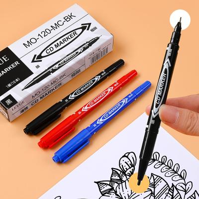 China PP Plastic Wholesale Classical  High Quality Waterproof Double Heads Permanent Marker Pen For  Office And School for sale