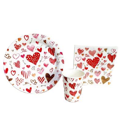 China Custom Printed Disposable Paper Plate , Flower Printing Paper Napkins for sale