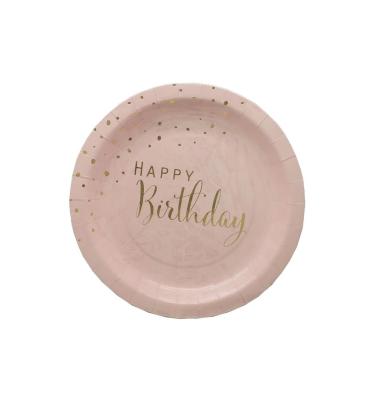 China Traditional Colorful Birthday Cake Paper Plate Custom Print With Paper Plate for sale