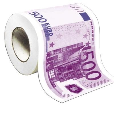 China Virgin Wood Pulp Counterfeit Euro Toilet Paper Roll Dollar Toilet Paper Party Decorative for sale