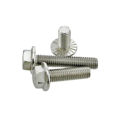 China DIN6921 Stainless Steel M16 M20 Stainless Steel Hex Head Flange Serrated Bolt for sale