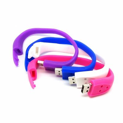 China Plastic Silicone Wristband USB Driver 32GB 2.0 Logo Wrist Band Flash Pen Drive PVC USB Pendrives for sale