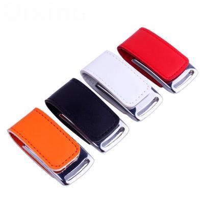 China High Quality Leather Metal USB Pen Drive Keychain USB Leather Flash Drive 32GB for sale