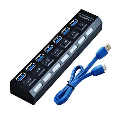 China 7 USB 3.0 With Line Switch Independent HUB 7 Bit Expansion Under , 7 Port Hole USB Hub 7 USB Hub for sale