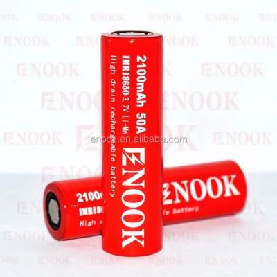 China Gute Qualität 3.7V 18650 Enook Batterie, mechanische Mod 18650 Batterie 2100mAh 50A zu verkaufen