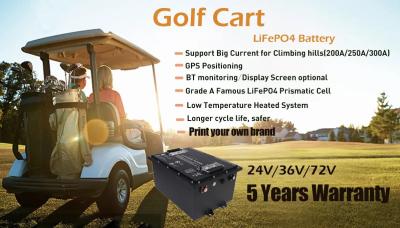 中国 Grade A Automatic Cells 36v Lifepo4 Golf Cart Lithium Solar Battery 72v Lithium Ion Golf Cart Battery 販売のため