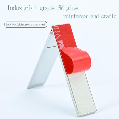 China Portable Mini Aluminum Alloy Cell Phone Holder Adjustable Foldable Universal Invisible Desktop Angled Mobile Phone Stand for sale