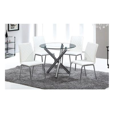 China Extendable Dining Table Restaurant Round Set Cafe Modern Nordic Wedding Style Coffee Table Glass Table for sale