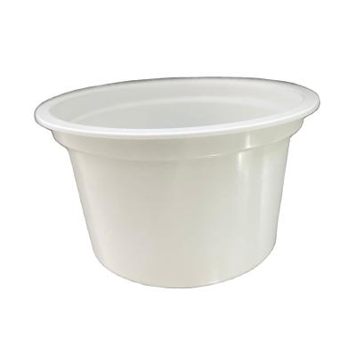 China Disposable Microwave Safe PP 450ml White Disposable Plastic Food Wrapping Coming Out Bowls for sale