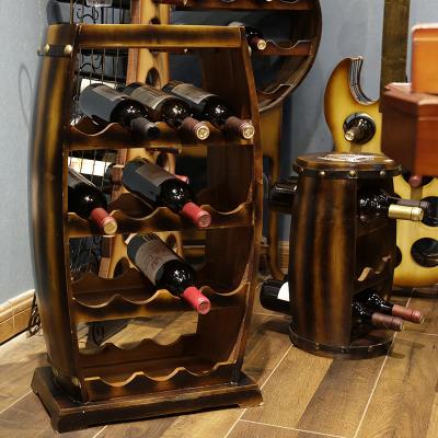 China Sustainable European Wooden Wine Cabinet 69CM Wine Rack Can Hold 15 Bottles Of Large Red Wine Ornaments 1549 for sale