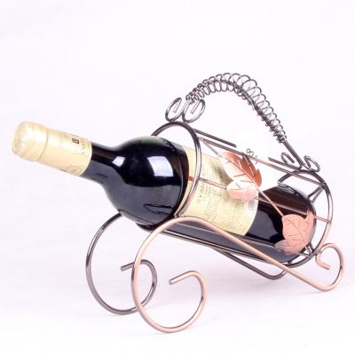 China Hot sale one bottle wine rack of courage viable with cheap price of home decoration with leaf decoration for sale