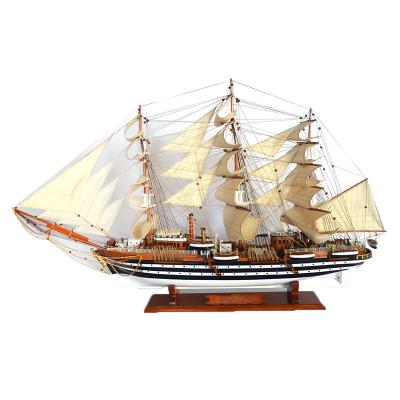 China Europe Design Large Model Ships Unique Antique Vietnamese Wooden Craft Boat Length 110cm PTW009 for sale