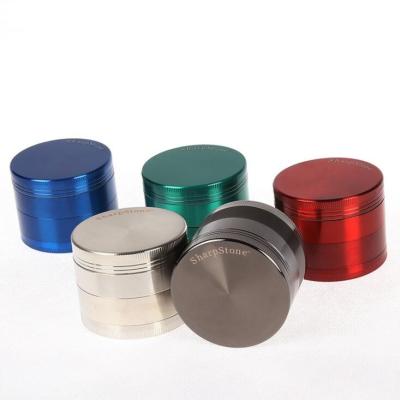 China Wholesale 40mm 50mm 55mm 63mm 4 Pieces Herb Grinder Custom Logo 5915S Zinc Alloy Tobacco Metal for sale