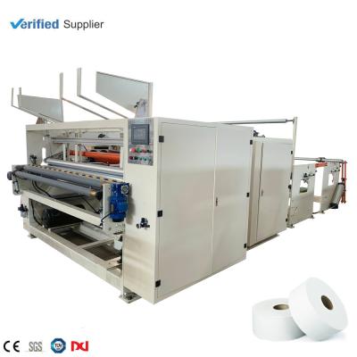 China Full automatic labor cost and kitchen towel bottom toilet paper rewinding machine for sale