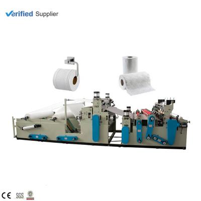 China Full Automatic Industiral Toilet Paper And Kitchen Towel Rewinding Machine for sale