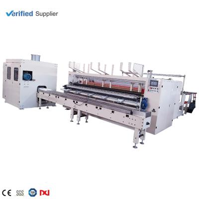 China Home Automatic Toilet Paper Roll Rewinding Machine With Automatic Log Saw Cutting Machine for sale