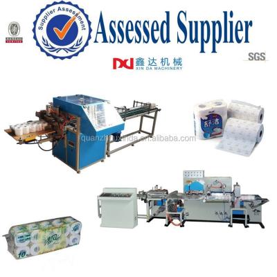 China Semi-automatic Products Plastic Bag Tissue Toilet Paper Roll Packing Machine for sale