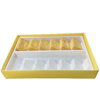 China Disposable Disposable PS Cookies Containers Blister 12pcs Pineapple Cake Scratching Plastic PS Cake Packaging Box for sale