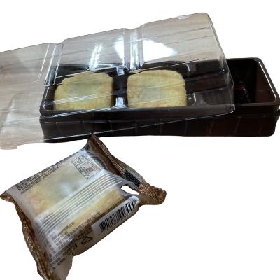 China Disposable Hot Sales Eco-friendly Plastic Blister Liner Pineapple Cake Box With Cover Cake Slice Container Mini PS Cake Box for sale