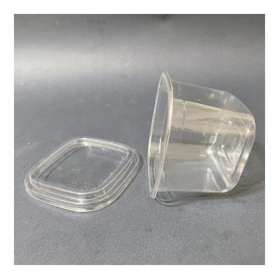 China Factory Wholesale Disposable 500g PET Miso Box Empty Forming Container Clear Plastic PET Blister Container With Lid for sale