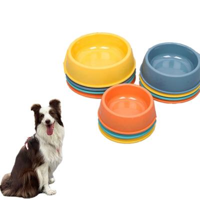 China Wholesale Non-automatic Spot Multi-Size Pet Food Bowl Cat Dog Frosted Feeding Bowl Around Plastic Pet Bowl for sale