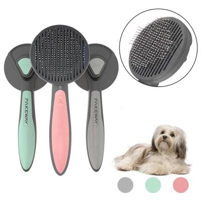 China Wholesale Viable Pet Needle Comb Cat Hair Removal Comb Self-cleaning Massage To Floating Hair Brush for sale