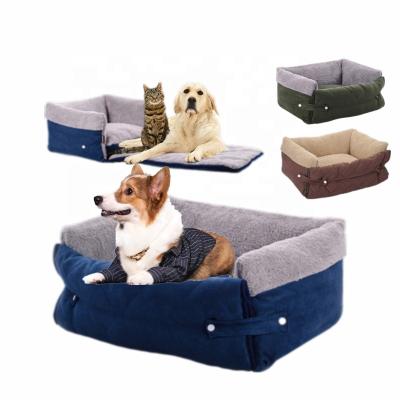 China Manufacturer Professional Folding Heating Dog Bed With Warm Blanket Cushion Soft Pet Beds Accessories for sale