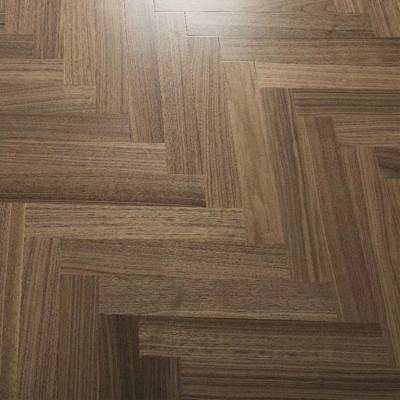 China Chevron Walnut Solid Wood Flooring Modern Herringbone Waterproof Parquet for sale