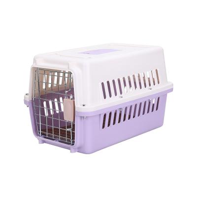 China New Color Macaron Outlet Series Car Cat Cage Box Shipping Animal Pet Cage Breathable Portable Small Dog Shipping for sale