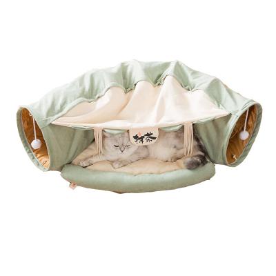 China Breathable Pet Cat Tunnel Toys for Cat Kitten Collapsible Tunnel for Small Pet Cat Bed for sale