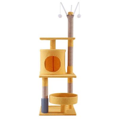 China New Sustainable Solid Wood Cat Climbing Frame Cat Litter To Tree Sisal Cat Scratcher for sale